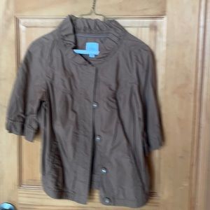 Gap brown ruffle collar jacket xs